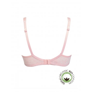 Bra without ferret in organic cotton color melange pink melange black or white with star 1450 - Yes it is you