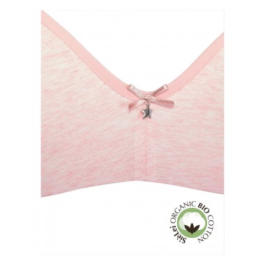 Bra without ferret in organic cotton color melange pink melange black or white with star 1450 - Yes it is you