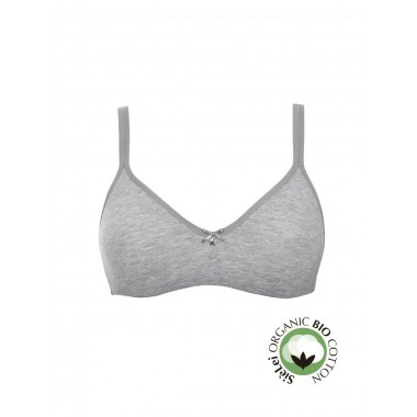 Bra without ferret in organic cotton color melange pink melange black or white with star 1450 - Yes it is you