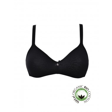 Bra without ferret in organic cotton color melange pink melange black or white with star 1450 - Yes it is you