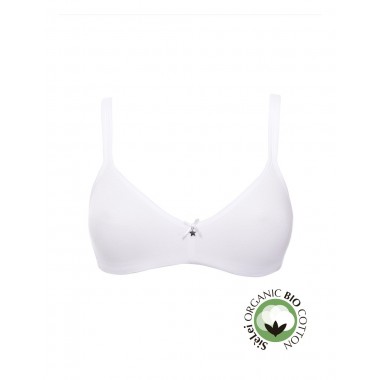 Bra without ferret in organic cotton color melange pink melange black or white with star 1450 - Yes it is you