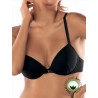 Bra push up graduated cups with rigid organic cotton color black and white with star 1444 - Yes you are