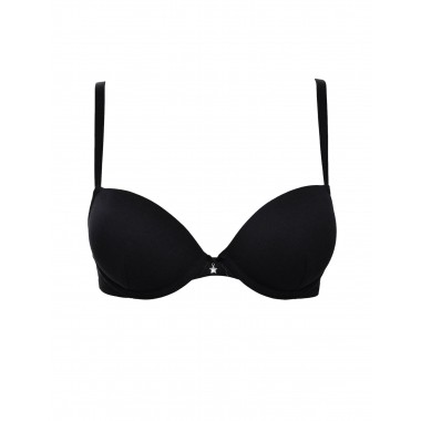 Bra push up graduated cups with rigid organic cotton color black and white with star 1444 - Yes you are