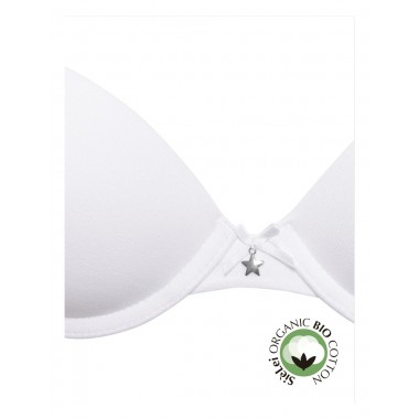 Bra push up graduated cups with rigid organic cotton color black and white with star 1444 - Yes you are