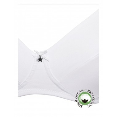 Bra push up graduated cups with rigid organic cotton color black and white with star 1444 - Yes you are