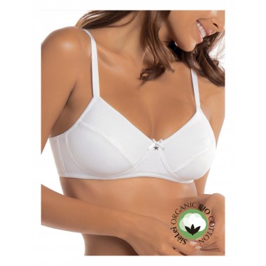 French bra cup b without stranded organic cotton color black and white with star 1440B - Yes you are