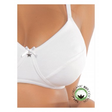 French bra cup b without stranded organic cotton color black and white with star 1440B - Yes you are