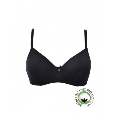 French bra cup b without stranded organic cotton color black and white with star 1440B - Yes you are