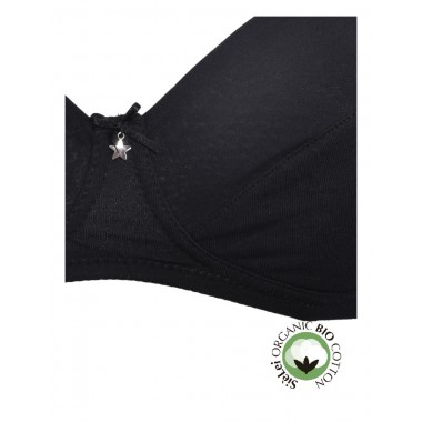 French bra cup b without stranded organic cotton color black and white with star 1440B - Yes you are