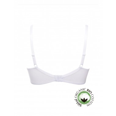 Coupe française c soutien-gorge sans fil de coton biologique noir et blanc avec étoile 1440C - Oui vous êtes