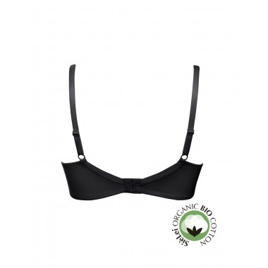 Reggiseno francese coppa c senza ferretto in cotone organico colori nero e bianco con stella 1440C - Si è Lei