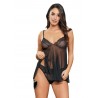 Coordonnée sous-vêtements baby dool and slip color noir CT302 - Kissimo