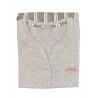 Pigiama donna serafino kurze Farbe Jeans und grau melange P313131 - Jadea