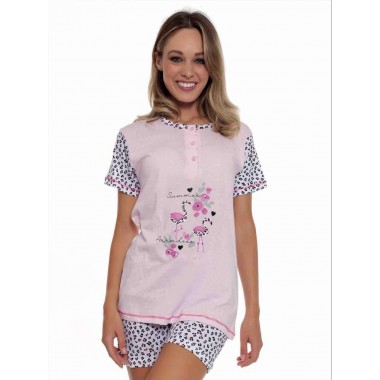 Pigiama femme courte couleur eau et rose 3208 - Mypi