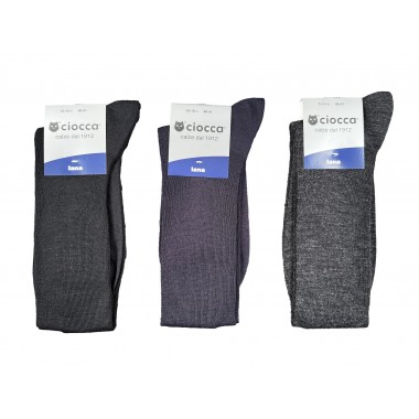 Pack de 6 paires de chaussettes longues côtelées en laine homme 888 - CIOCCA