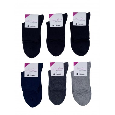 Lot de 6 paires de chaussettes courtes en coton chaudes pour femmes art. 145/2 - CIOCCA