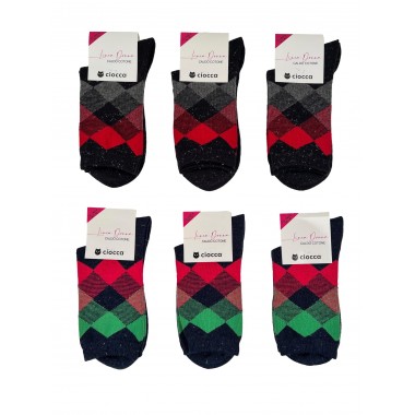 Pack of 6 pairs Women's Warm Cotton Short Socks art. 362/2 - CIOCCA