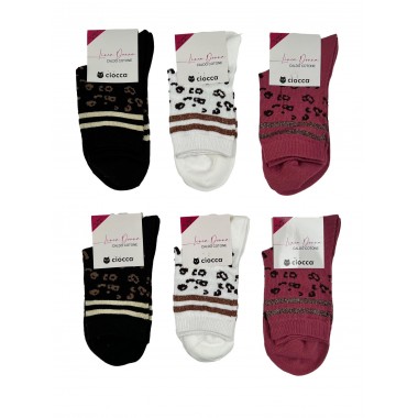 Lot de 6 paires de chaussettes courtes en coton chaudes pour femmes art. 358/2 - CIOCCA