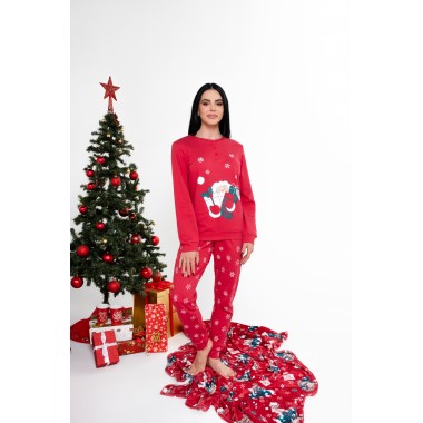 Women's Christmas pajamas in interlock cotton 24D90852- KISSIMO