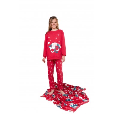 Pijama navideño para niña de algodón interlock 24D90952 - KISSIMO