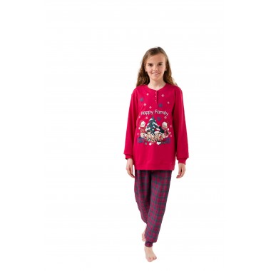 Girl's Christmas Pajamas in Interlock Cotton 24D90951 - KISSIMO