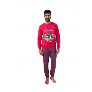 Pigiama natale uomo in cotone interlock 24U00851 - KISSIMO