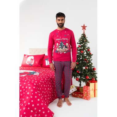 Pijama navideño de hombre en algodón interlock 24U00851 - KISSIMO