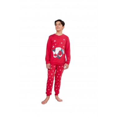 Pigiama natale ragazzo in cotone interlock 24U00952 - KISSIMO