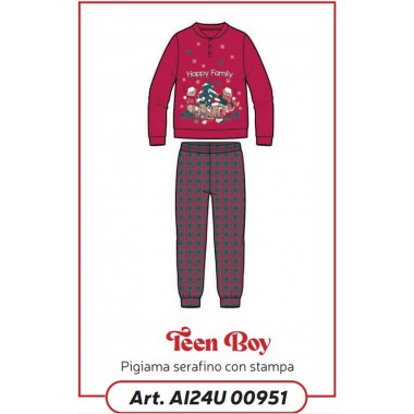 Pijama christmas boy in cotton interlock 24U00951 - KISSIMO