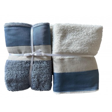 Complete bathroom towels with leap 2+2 in sponge 100% cotton 420 gr crafting BALZA