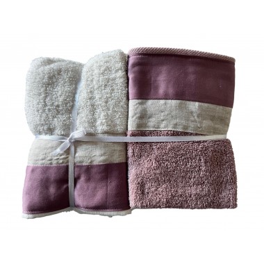 Complete bathroom towels with leap 2+2 in sponge 100% cotton 420 gr crafting BALZA