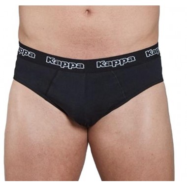 Multipack de 3 slips homme en coton bi-élastique noir et assorti (bleu marine-noir-anthracite) K1121- KAPPA