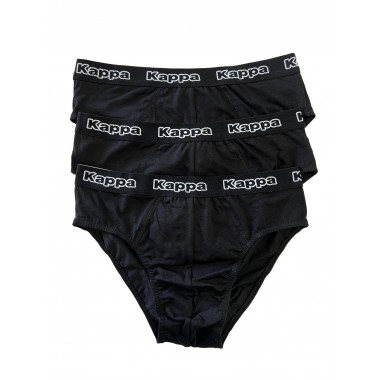 Multipack de 3 slips homme en coton bi-élastique noir et assorti (bleu marine-noir-anthracite) K1121- KAPPA