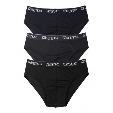 Multipack de 3 slips homme en coton bi-élastique noir et assorti (bleu marine-noir-anthracite) K1121- KAPPA