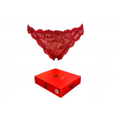 Slip donna pizzo rosso natale 83121 - LOVE AND BRA