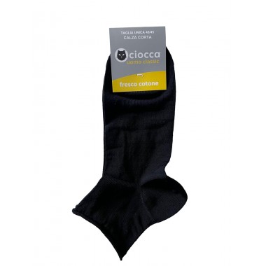 Pack 6 pairs Court socks Man Cotton One size Colors Black and Blue art. 773/1 - CIOCCA