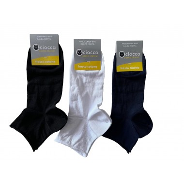 Pack 6 pairs Court socks Man Cotton One size Colors Black and Blue art. 773/1 - CIOCCA