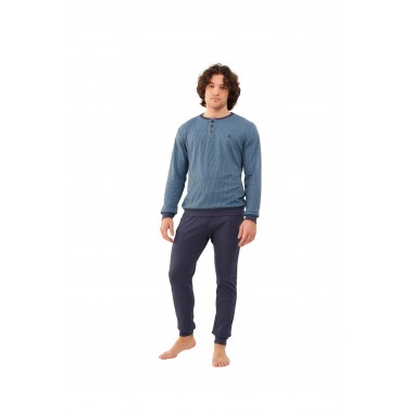 Herren-Pyjama aus Interlock-Baumwolle 24U10006 - KISSIMO