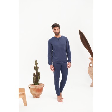 Männer Baumwolle Pyjamas Interlock 24U10013 -Ja- KISSIMO