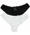 Confezione 6 Panty brasiliana donna colori nero e bianco in cotone 3591D - Lovely Girl