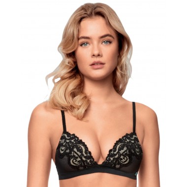 Luxury black and white 5010 padded triangle bra - Infiore