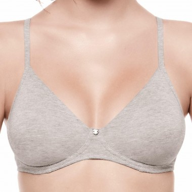 Schwarz-Weiß-Baumwolle 853 Funky Color Recessed Bra - Infloreum