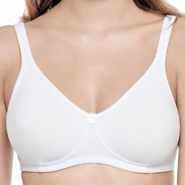 Pre-formed cotton bra without stiff cup and black and white Cleo - Sollievo