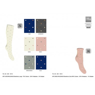 Pack 6 Paare Kurze Socken Bambina Mischfaser Genf - Enrico Coveri